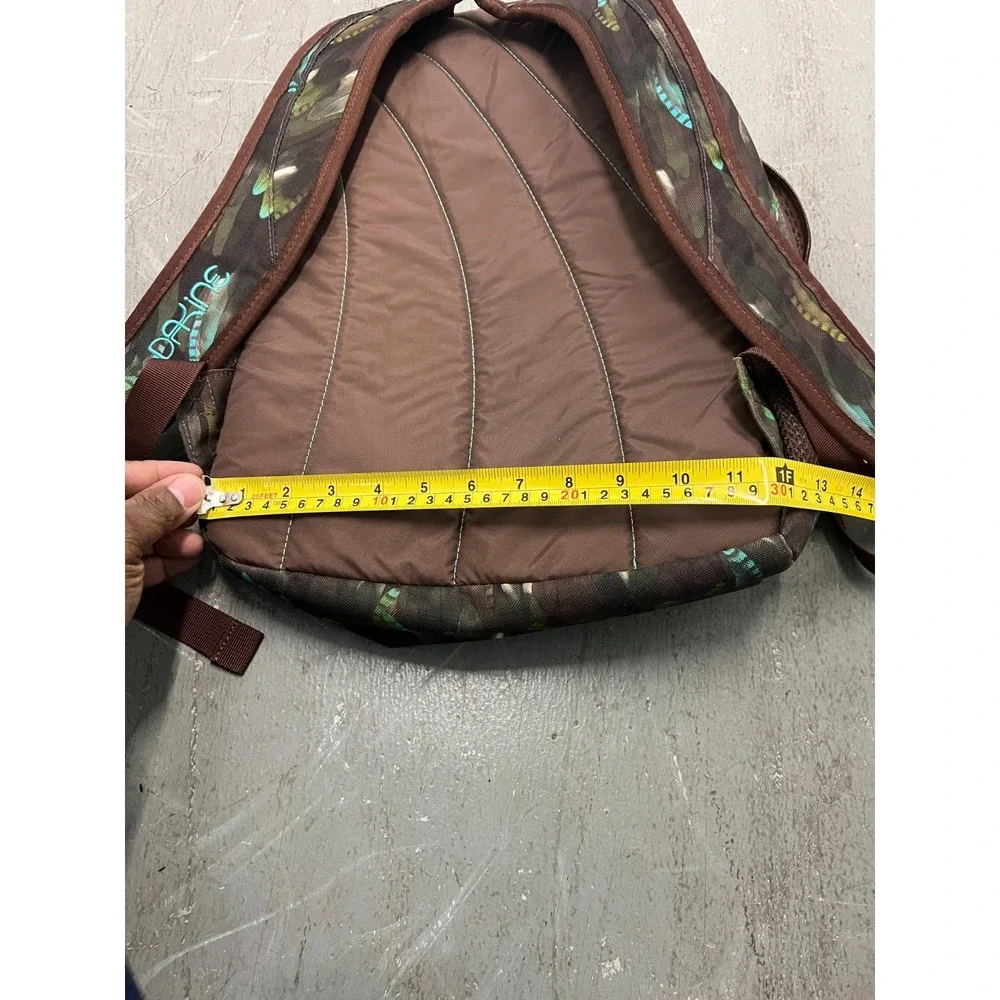 Dakine Garden Backpack Unisex Brown Feather Print Shoulder Strap Laptop‎ Sleeve